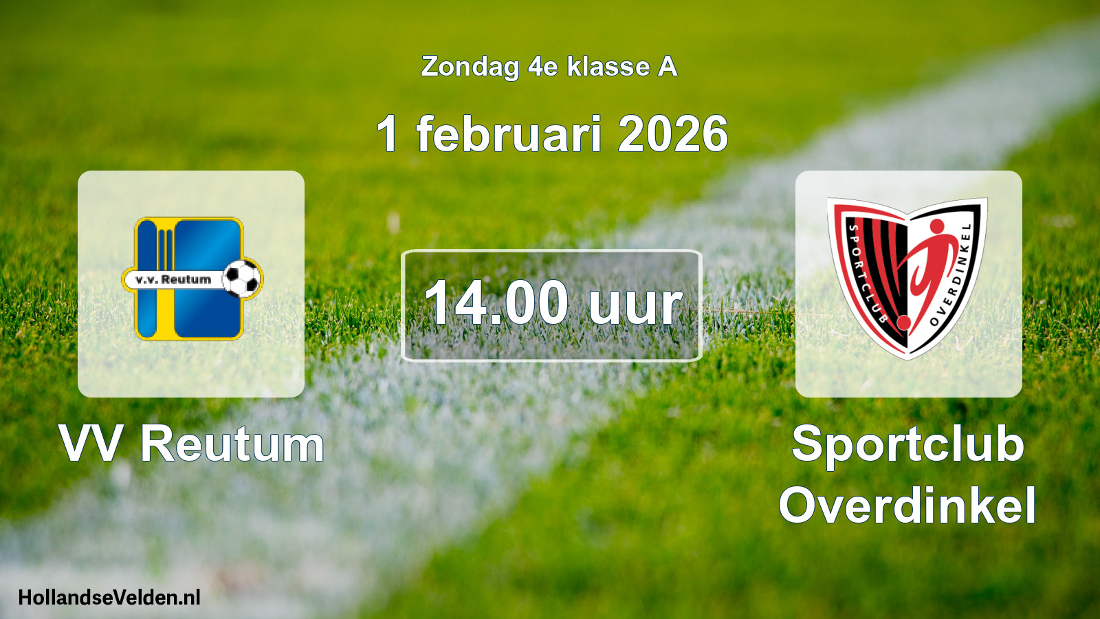 Scheduled Match: VV Reutum - Sportclub Overdinkel (1 February 2026)