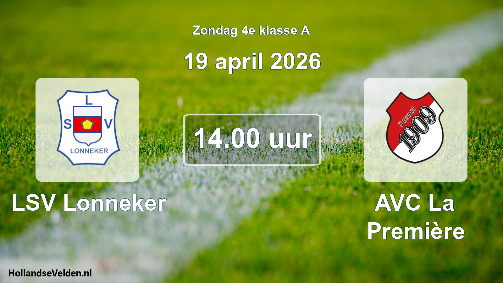 Geplande wedstrijd: LSV Lonneker - AVC La Première (19 april 2026)