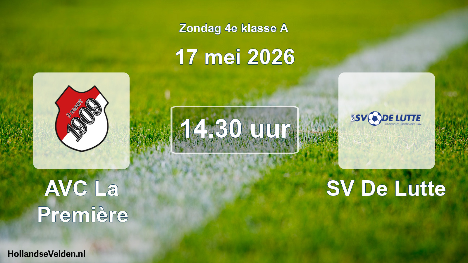 Geplande wedstrijd: AVC La Première - SV De Lutte (17 mei 2026)