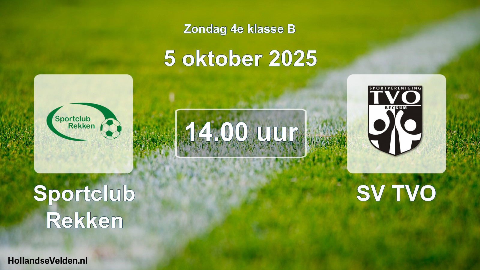 Geplande wedstrijd: Sportclub Rekken - SV TVO (5 oktober 2025)