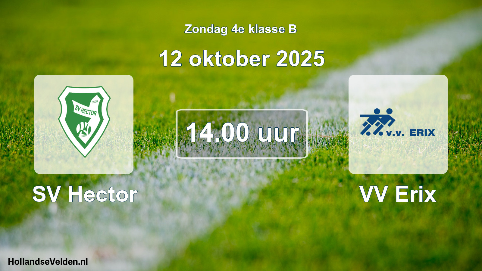 Scheduled Match: SV Hector - VV Erix (12 October 2025)