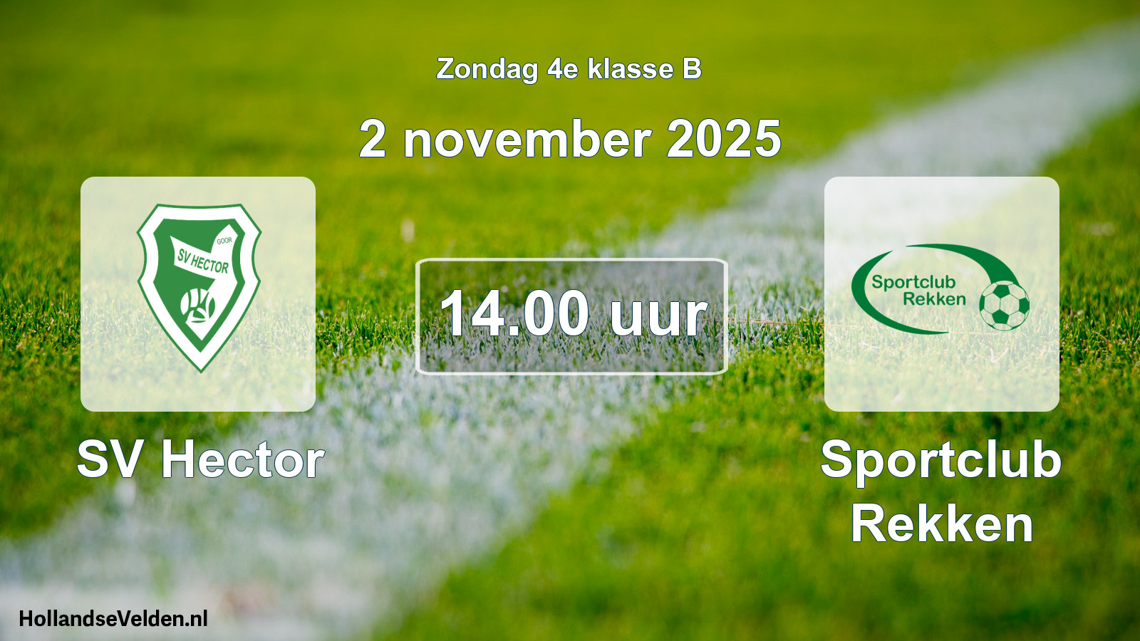 Scheduled Match: SV Hector - Sportclub Rekken (2 November 2025)