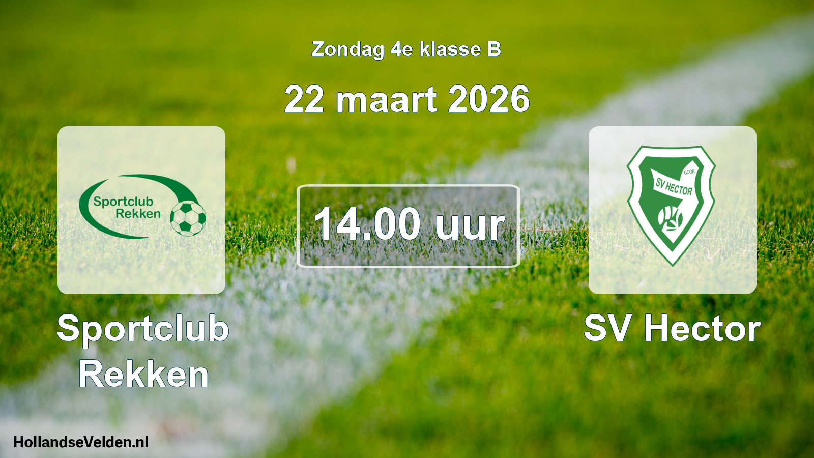 Geplande wedstrijd: Sportclub Rekken - SV Hector (22 maart 2026)
