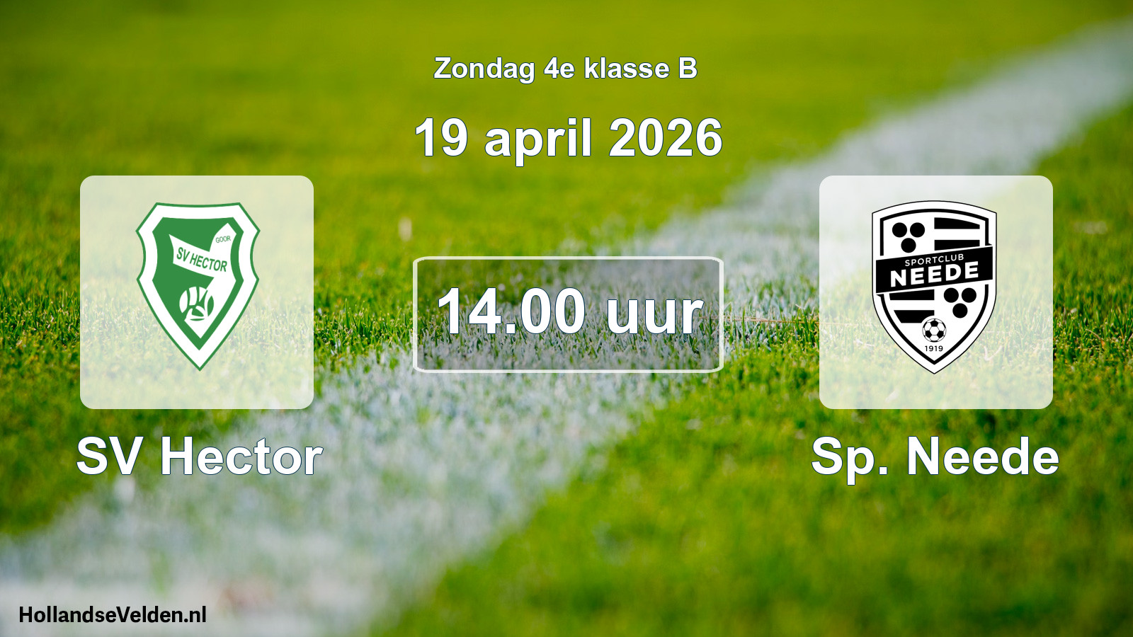 Geplande wedstrijd: SV Hector - Sp. Neede (19 april 2026)