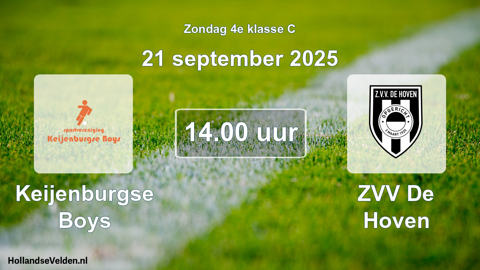 Geplande wedstrijd: Keijenburgse Boys - ZVV De Hoven (21 september 2025)