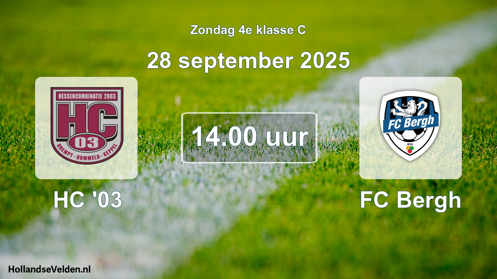 Geplande wedstrijd: HC '03 - FC Bergh (28 september 2025)