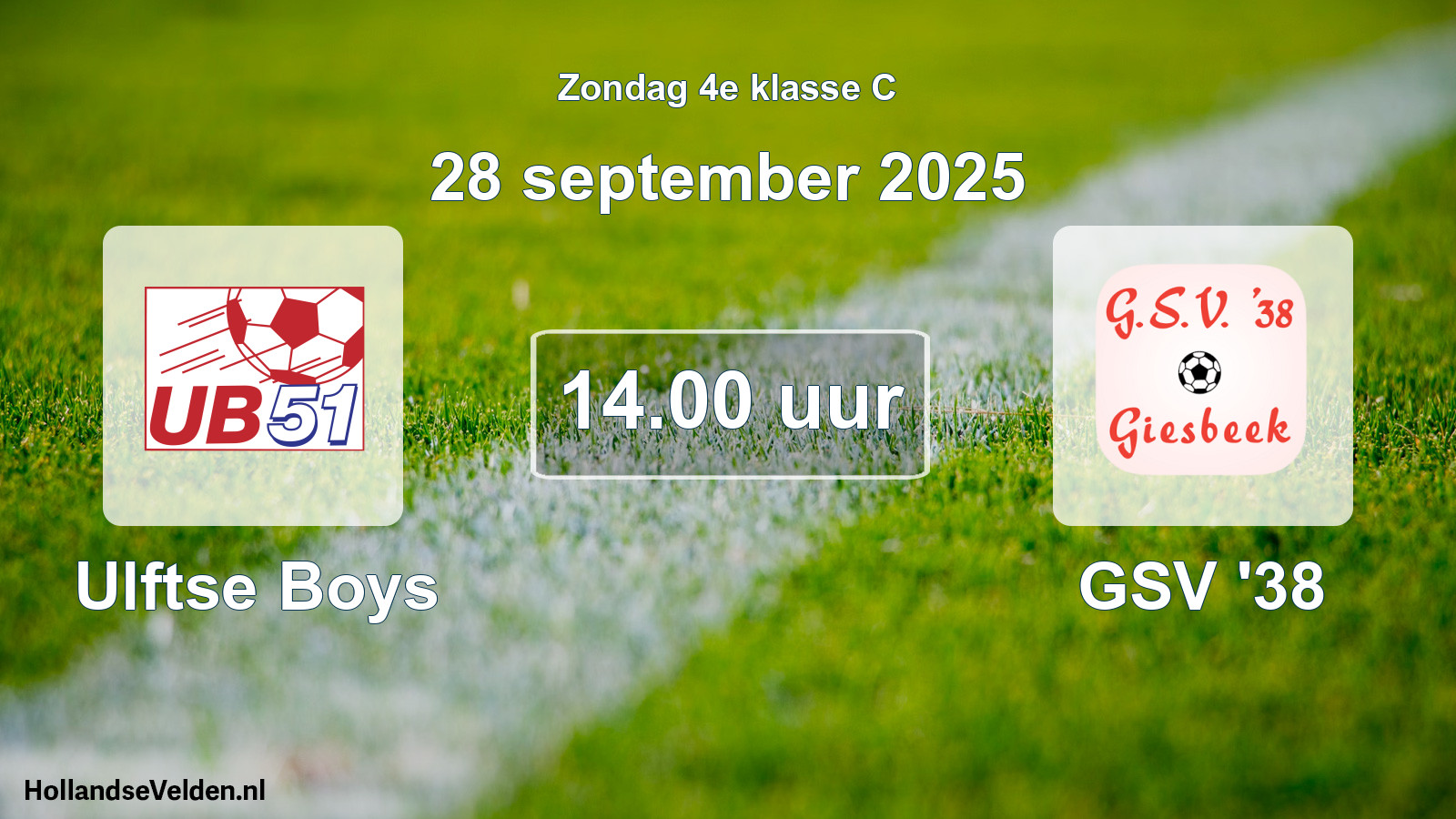 Geplande wedstrijd: Ulftse Boys - GSV '38 (28 september 2025)