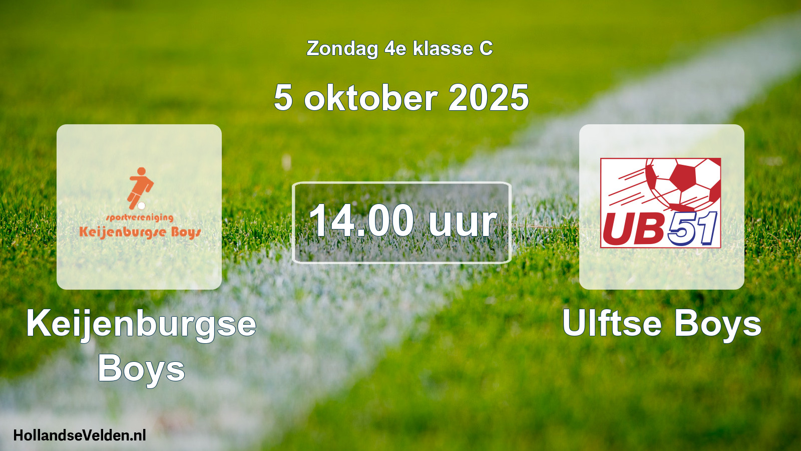 Geplande wedstrijd: Keijenburgse Boys - Ulftse Boys (5 oktober 2025)