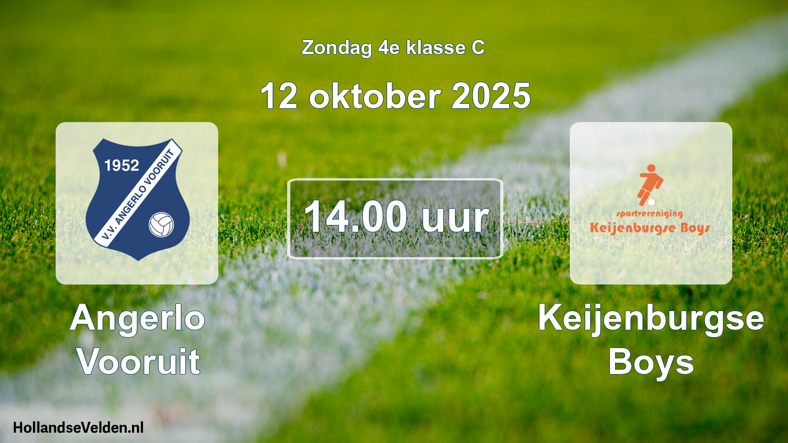 Scheduled Match: Angerlo Vooruit - Keijenburgse Boys (12 October 2025)