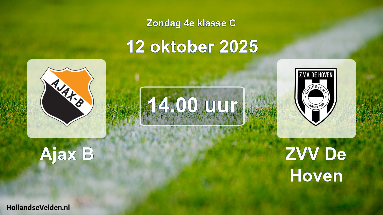 Scheduled Match: Ajax B - ZVV De Hoven (12 October 2025)