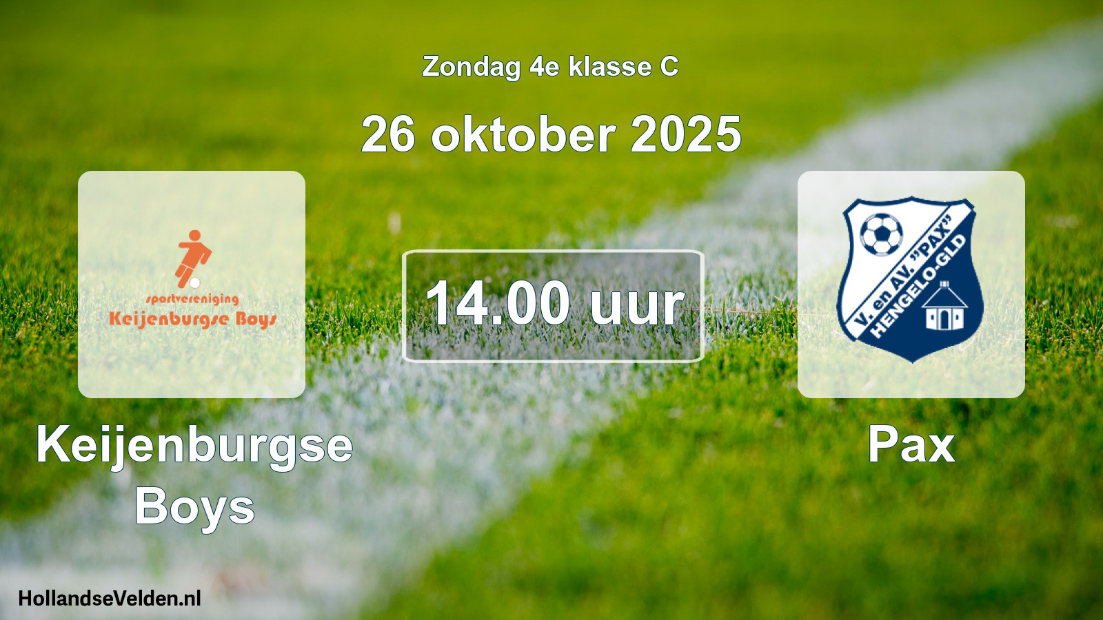 Scheduled Match: Keijenburgse Boys - Pax (26 October 2025)