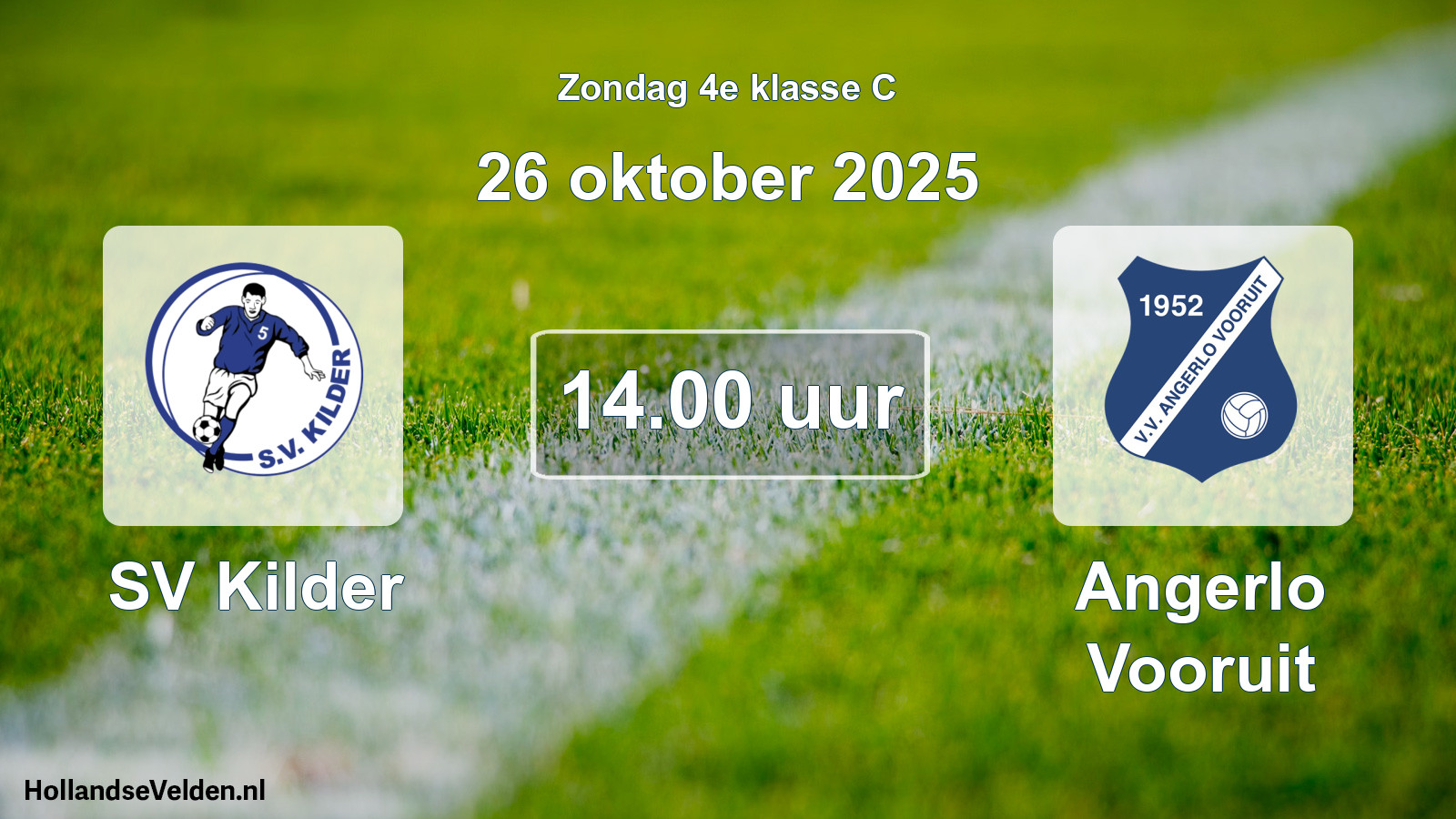 Geplande wedstrijd: SV Kilder - Angerlo Vooruit (26 oktober 2025)