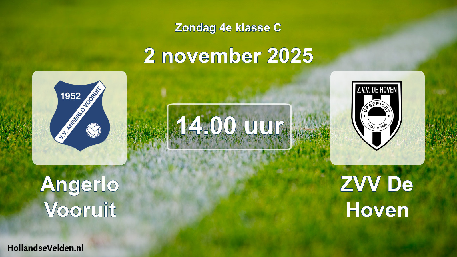 Scheduled Match: Angerlo Vooruit - ZVV De Hoven (2 November 2025)