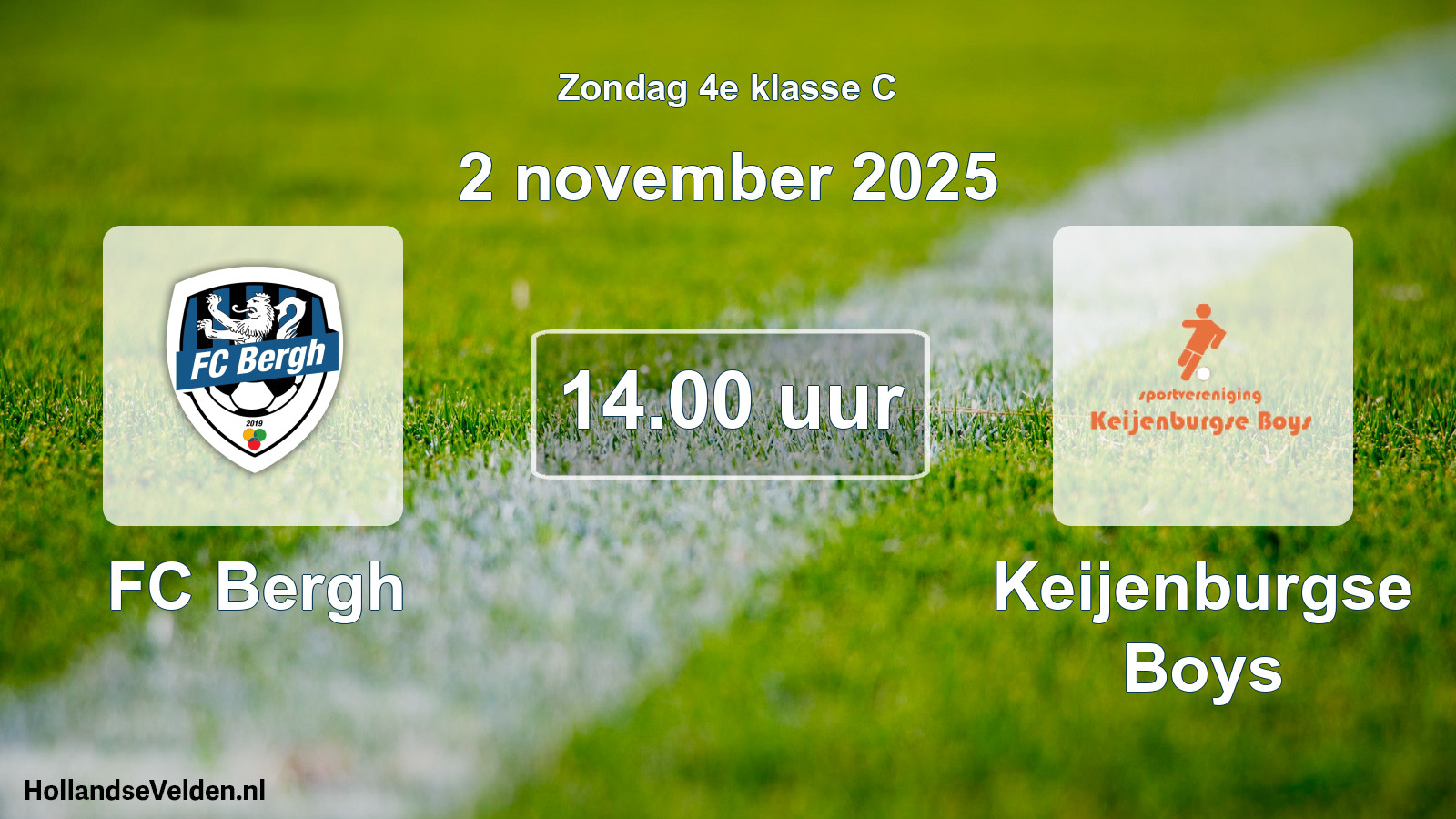Scheduled Match: FC Bergh - Keijenburgse Boys (2 November 2025)