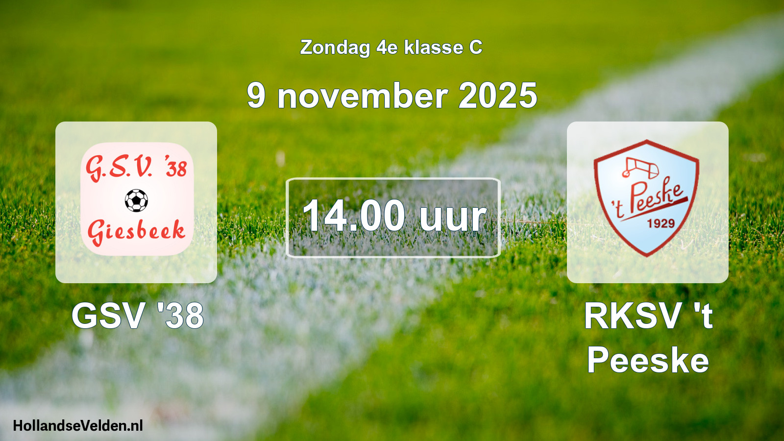 Scheduled Match: GSV '38 - RKSV 't Peeske (9 November 2025)