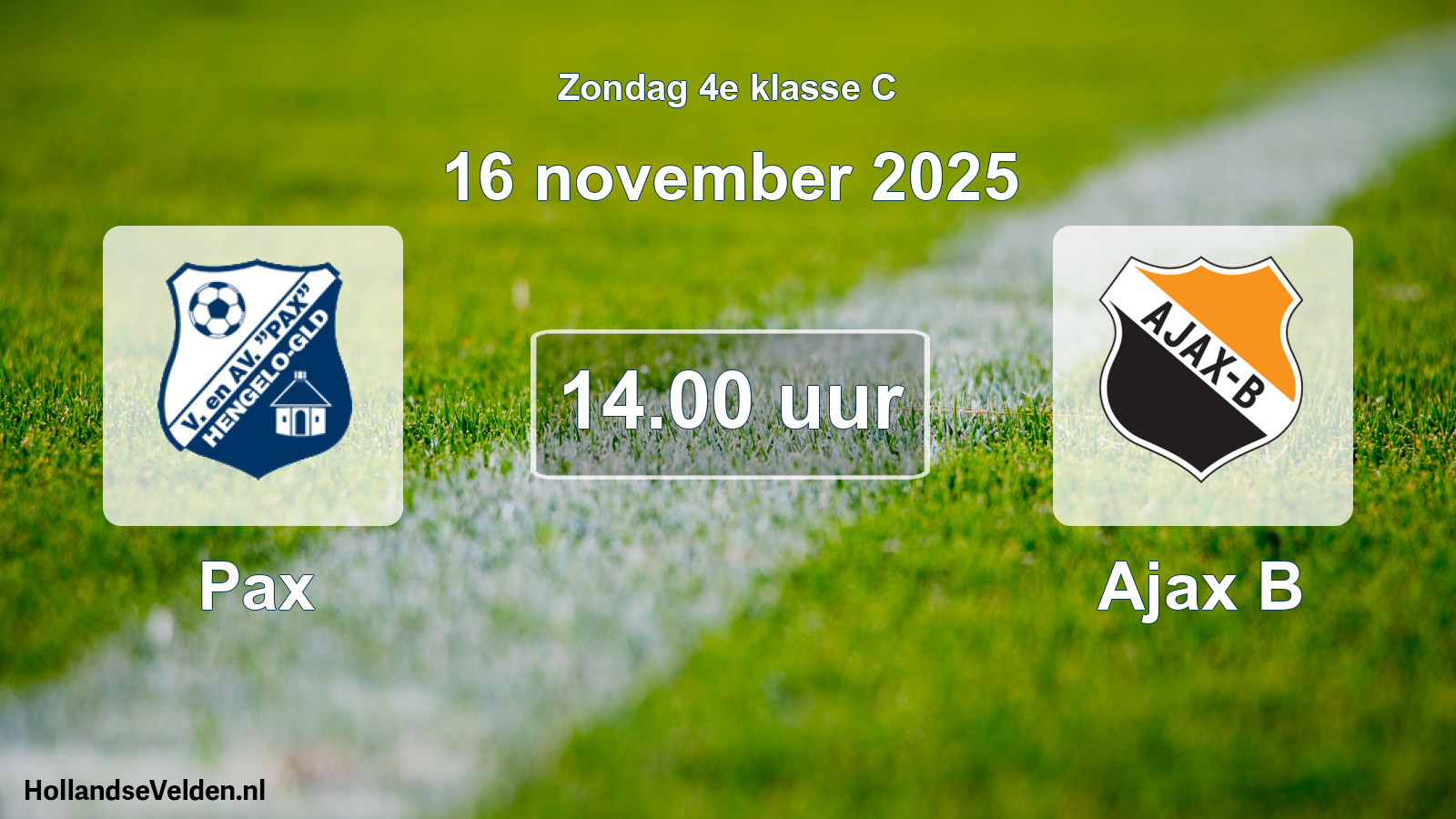 Geplande wedstrijd: Pax - Ajax B (16 november 2025)