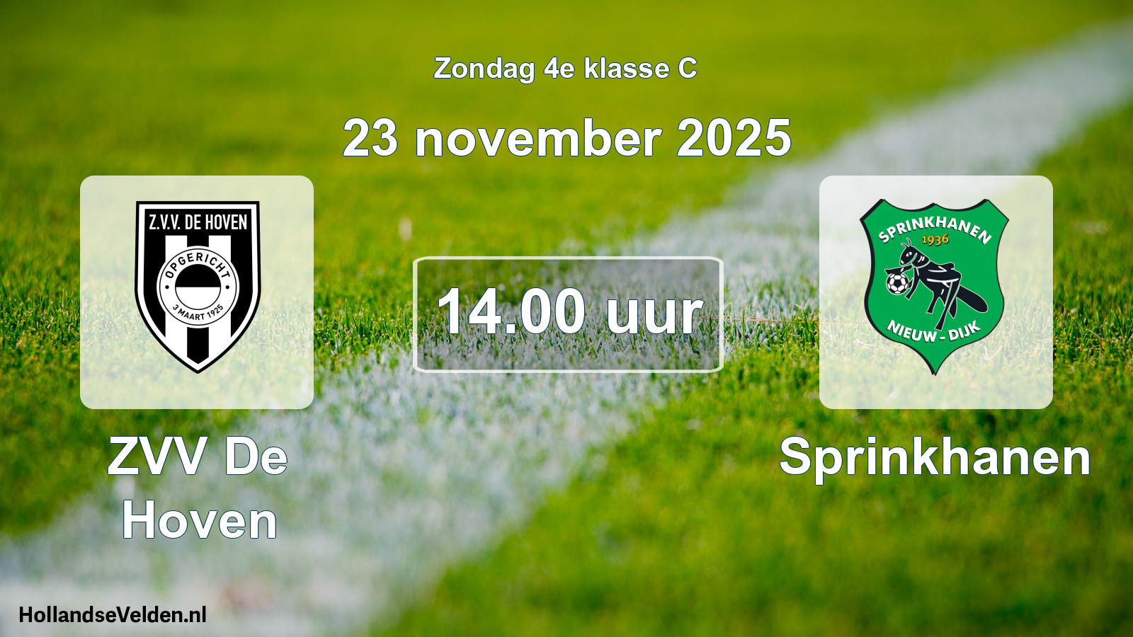 Scheduled Match: ZVV De Hoven - Sprinkhanen (23 November 2025)