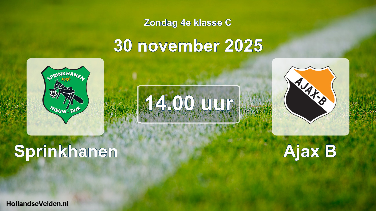 Geplande wedstrijd: Sprinkhanen - Ajax B (30 november 2025)