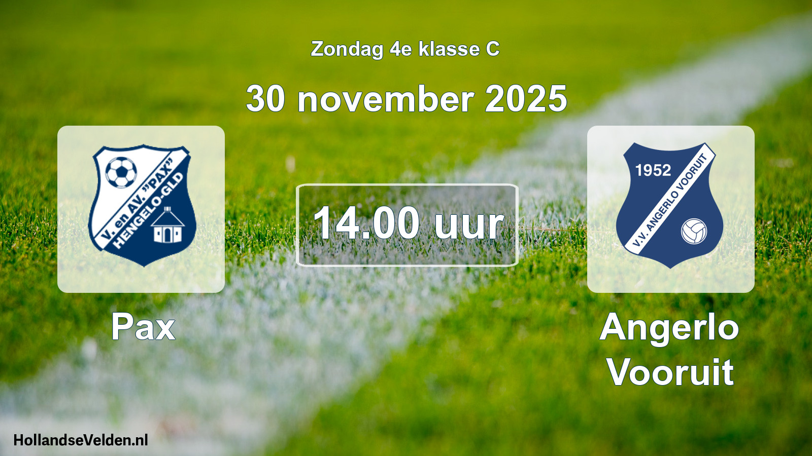 Scheduled Match: Pax - Angerlo Vooruit (30 November 2025)