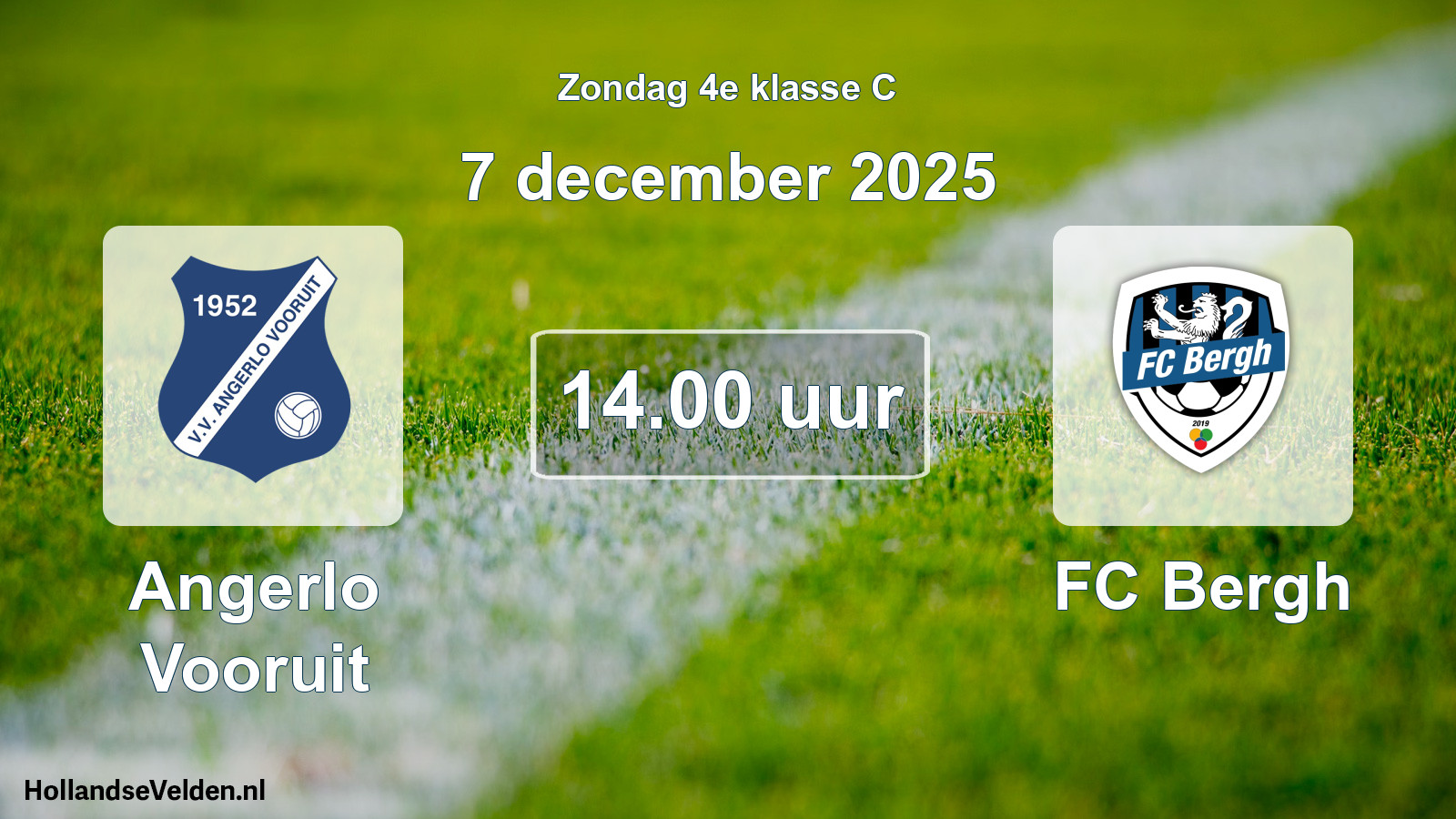 Geplande wedstrijd: Angerlo Vooruit - FC Bergh (7 december 2025)