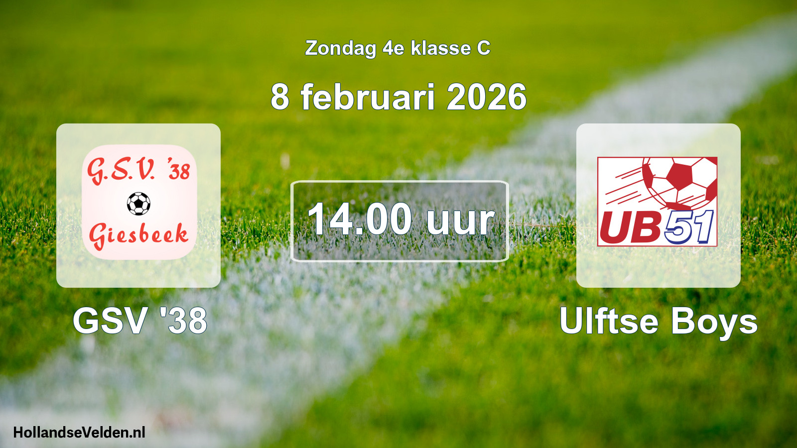Geplande wedstrijd: GSV '38 - Ulftse Boys (8 februari 2026)