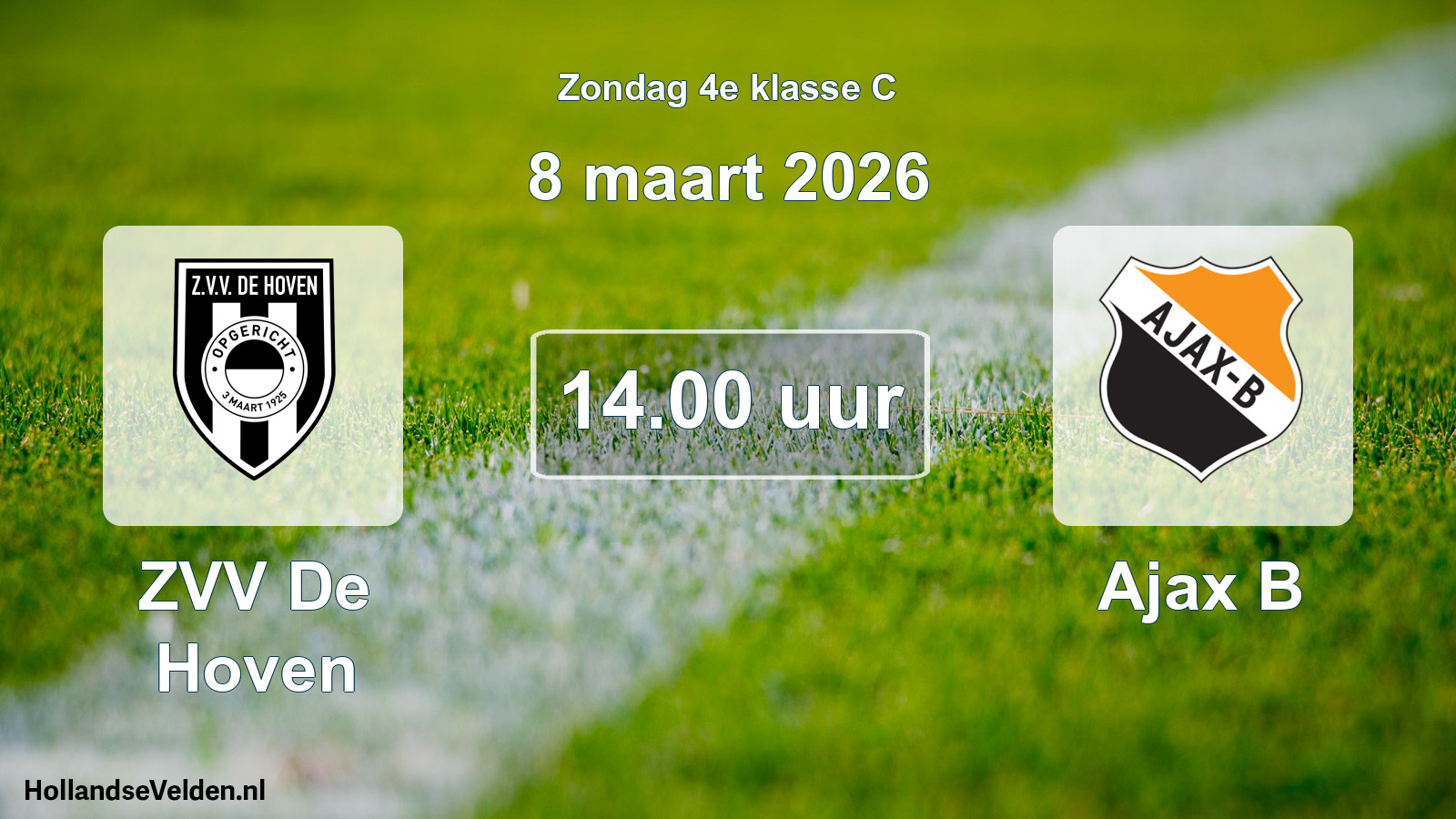 Scheduled Match: ZVV De Hoven - Ajax B (8 March 2026)