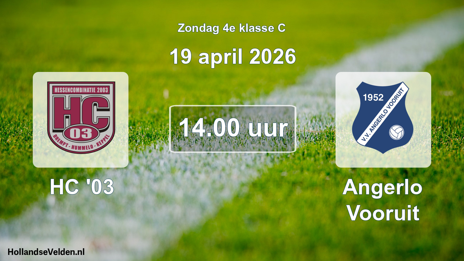 Geplande wedstrijd: HC '03 - Angerlo Vooruit (19 april 2026)