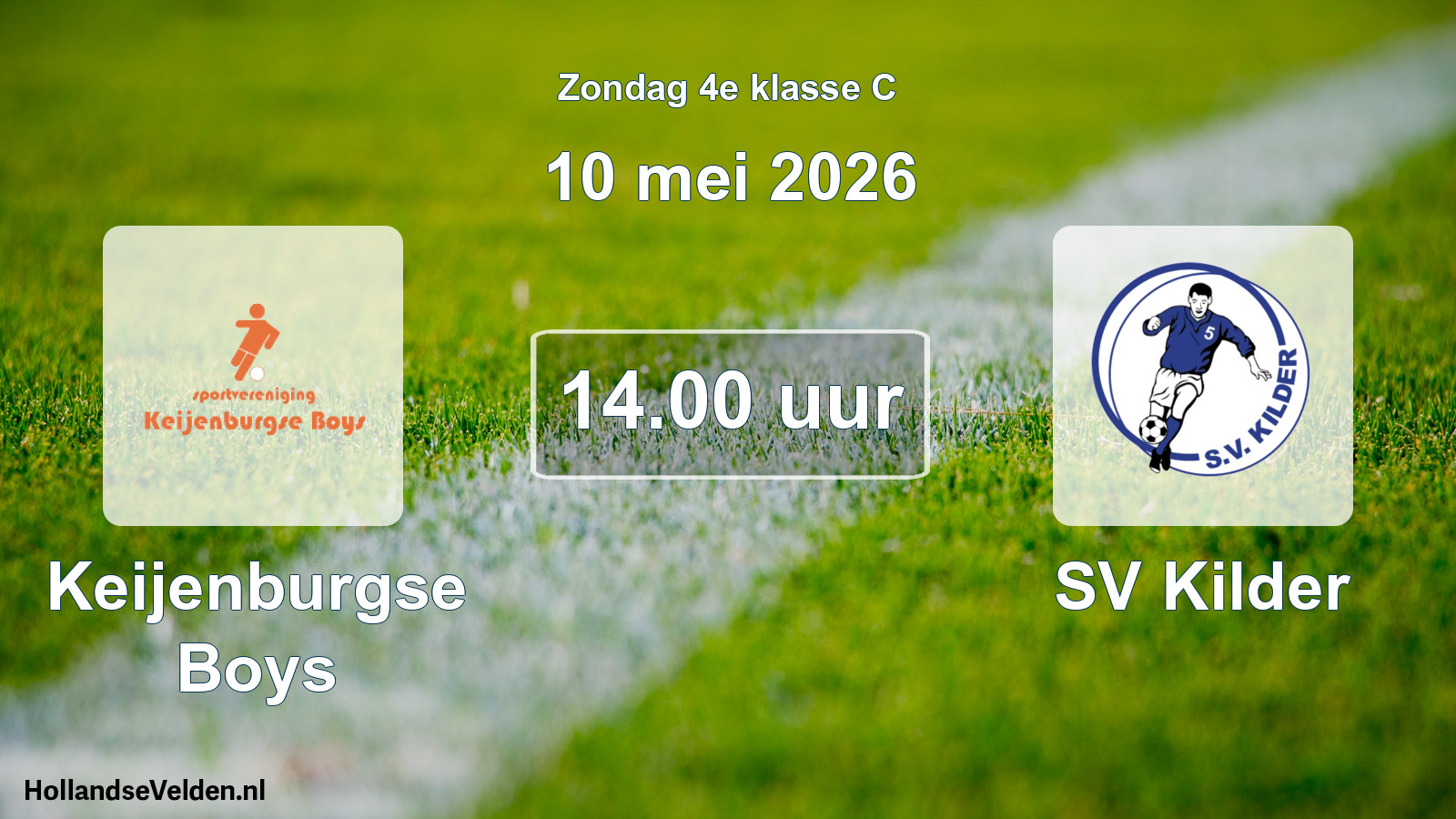 Geplande wedstrijd: Keijenburgse Boys - SV Kilder (10 mei 2026)