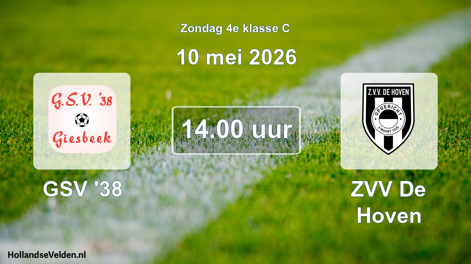 Geplande wedstrijd: GSV '38 - ZVV De Hoven (10 mei 2026)