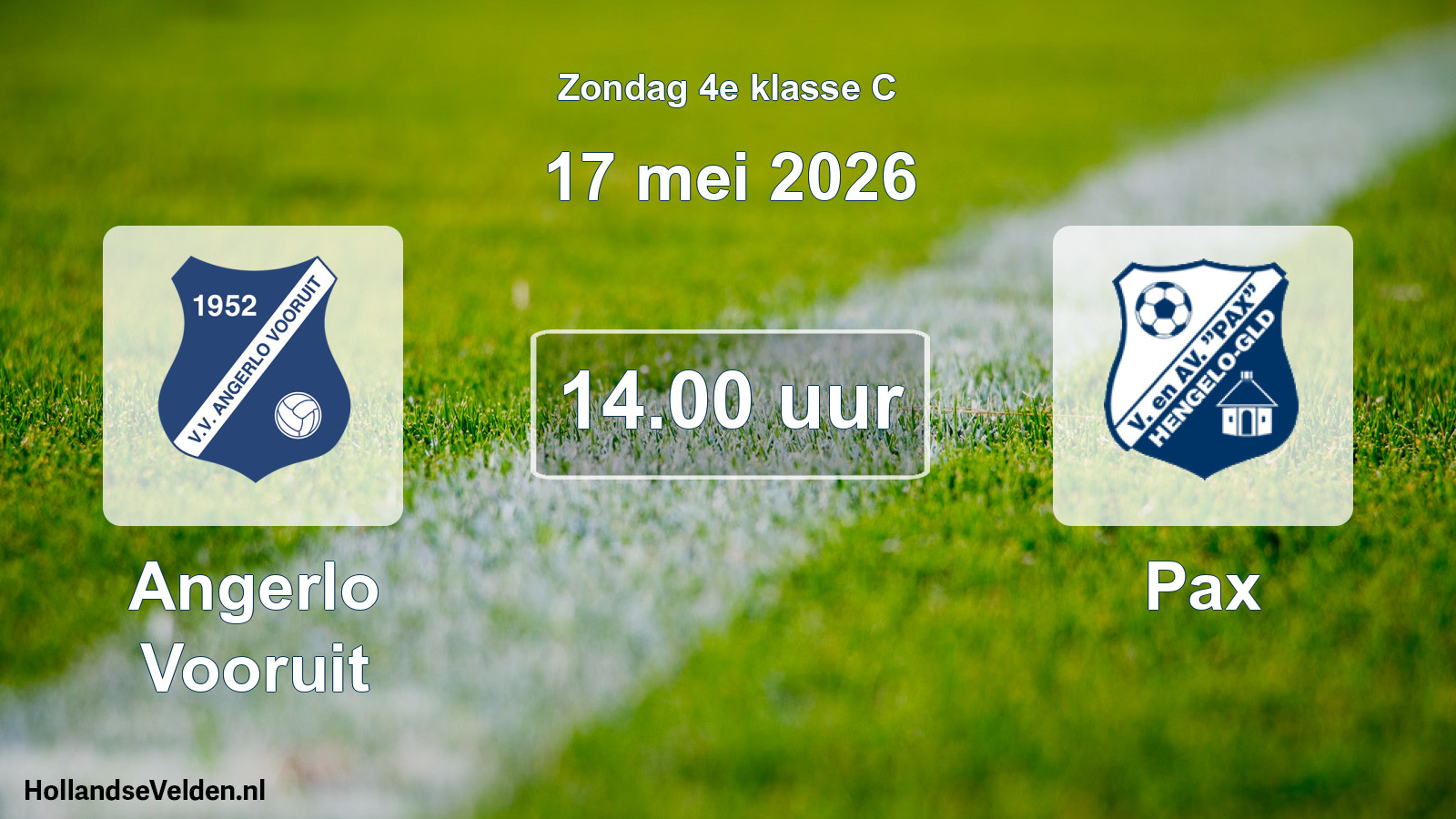 Scheduled Match: Angerlo Vooruit - Pax (17 May 2026)