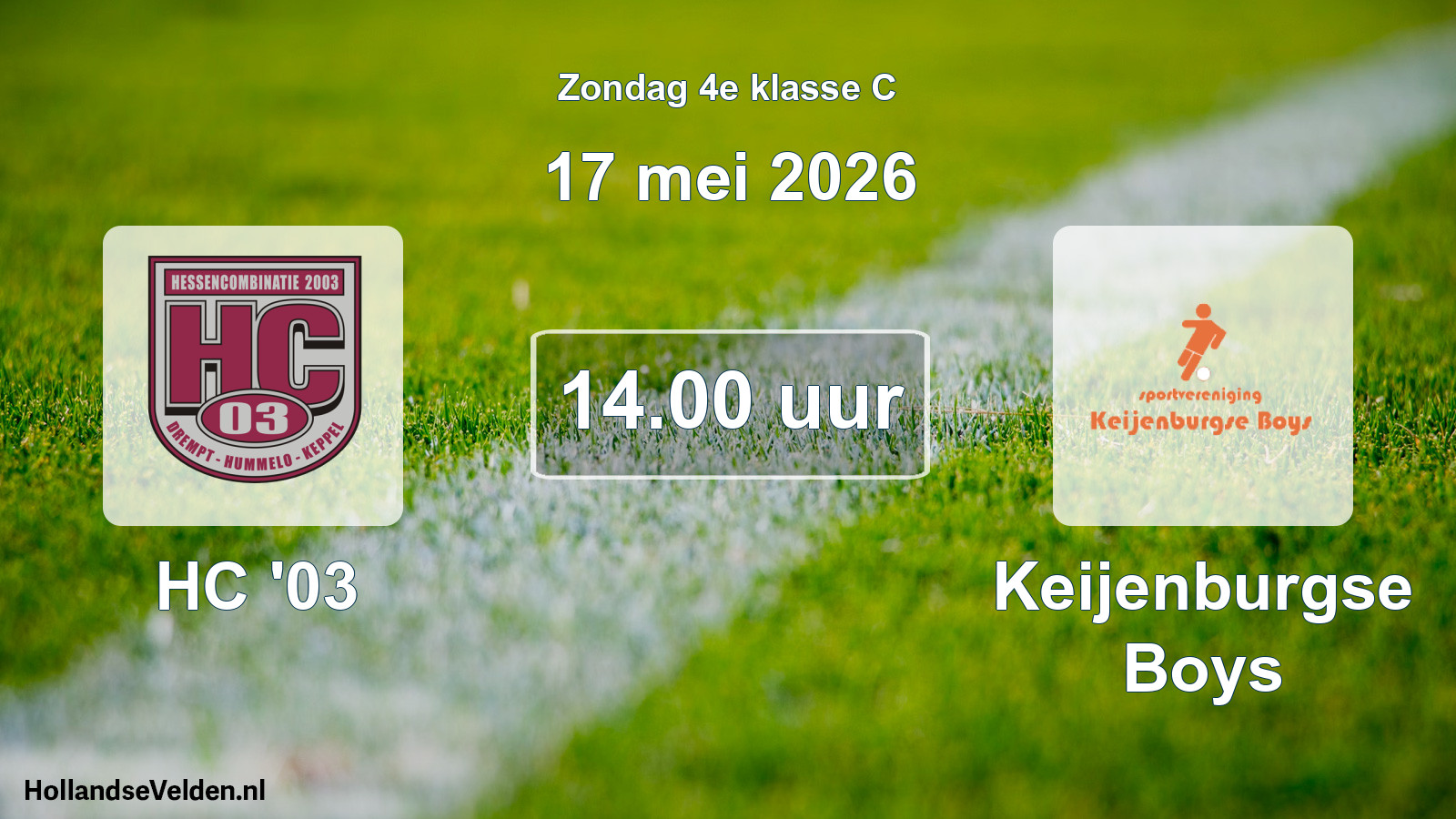 Geplande wedstrijd: HC '03 - Keijenburgse Boys (17 mei 2026)