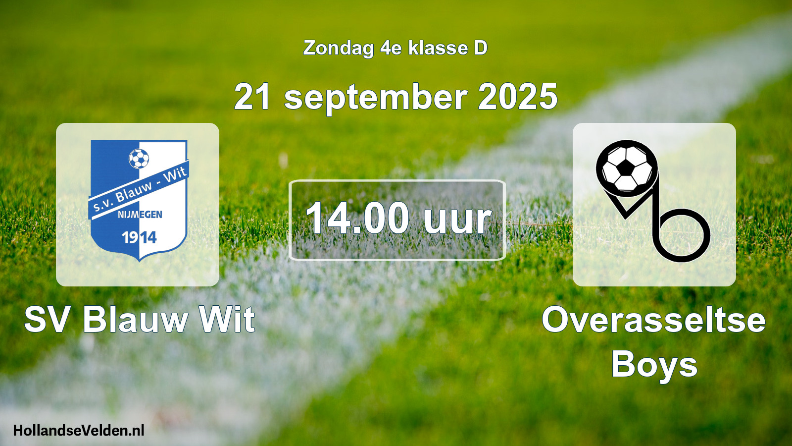 Scheduled Match: SV Blauw Wit - Overasseltse Boys (21 September 2025)