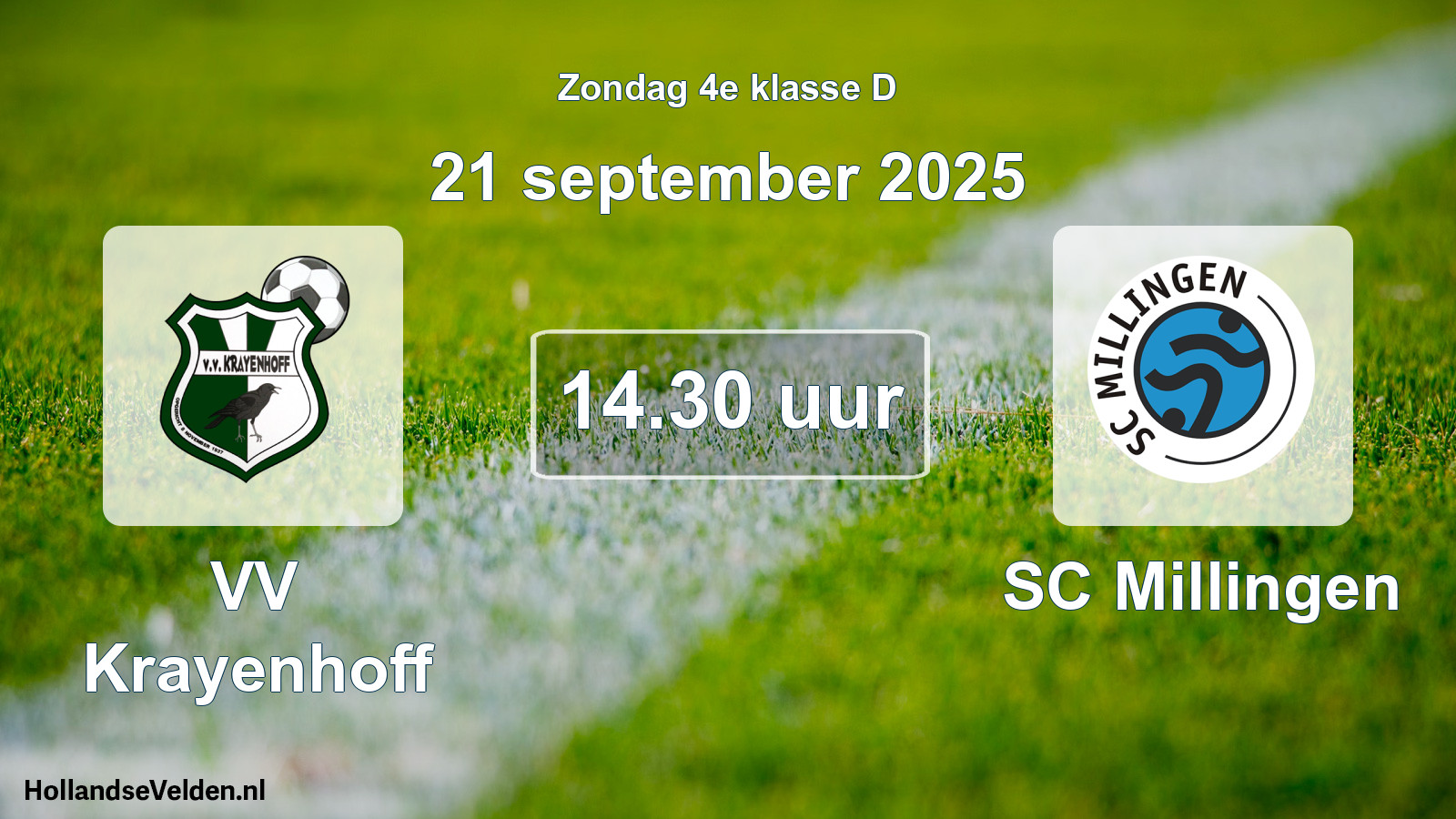 Scheduled Match: VV Krayenhoff - SC Millingen (21 September 2025)