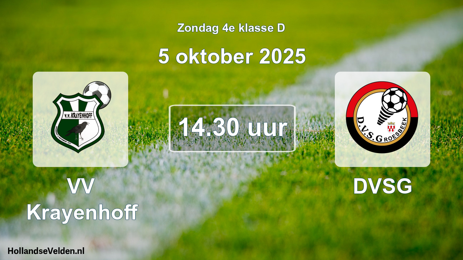 Scheduled Match: VV Krayenhoff - DVSG (5 October 2025)