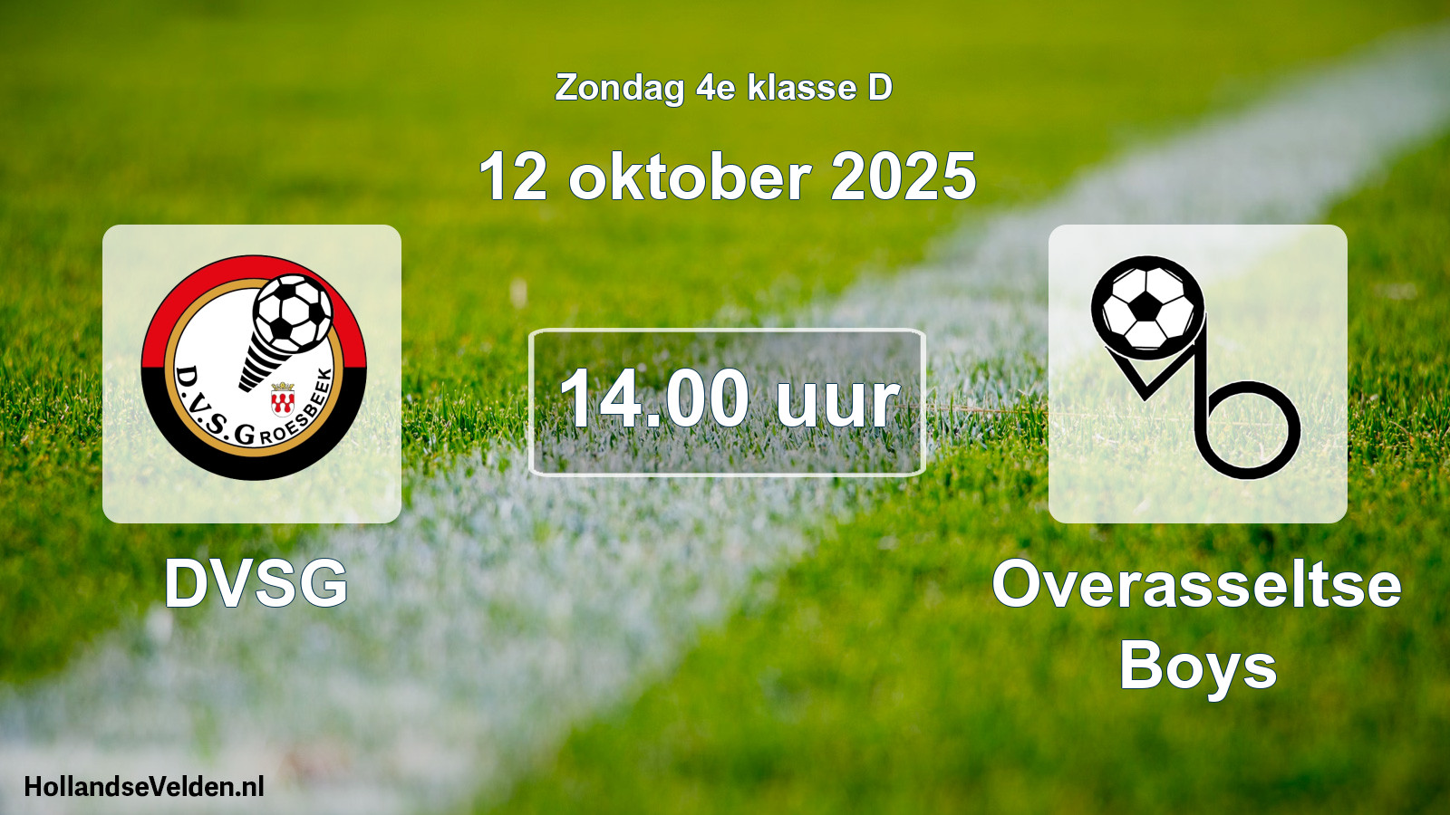 Scheduled Match: DVSG - Overasseltse Boys (12 October 2025)