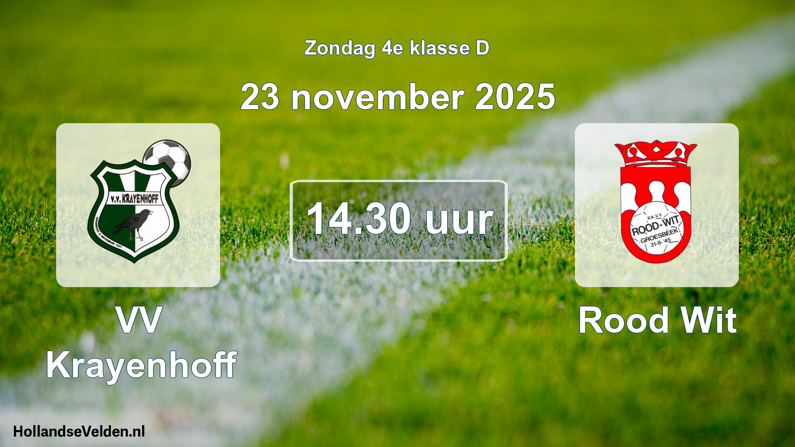 Scheduled Match: VV Krayenhoff - Rood Wit (23 November 2025)