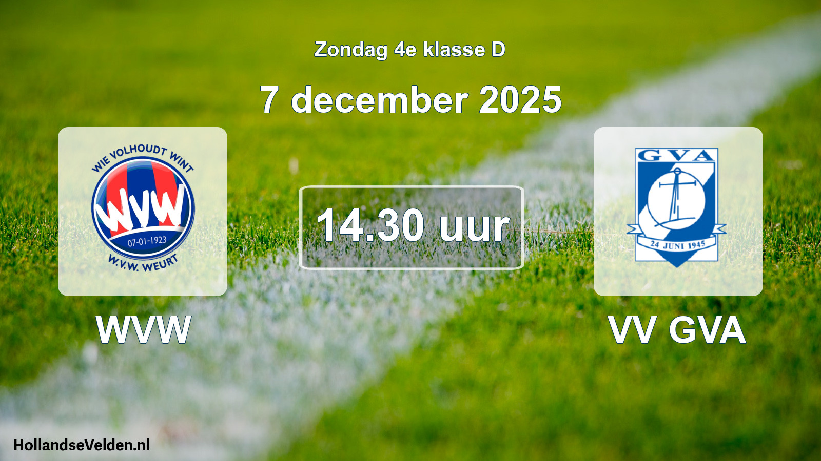 Geplande wedstrijd: WVW - VV GVA (7 december 2025)