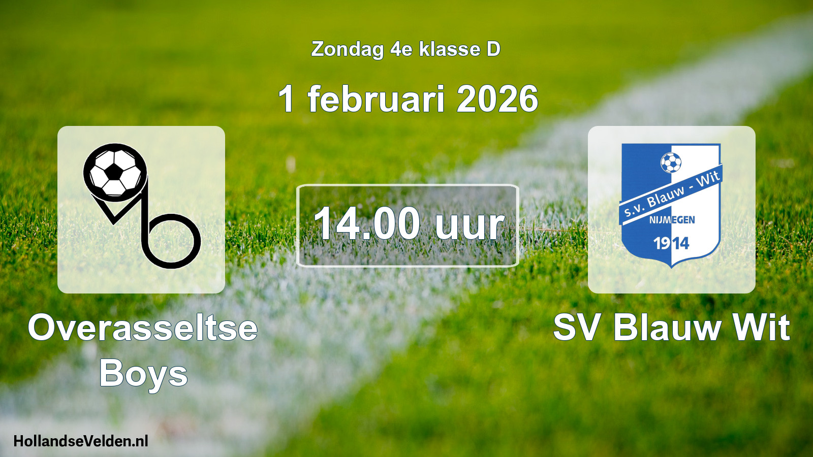 Scheduled Match: Overasseltse Boys - SV Blauw Wit (1 February 2026)