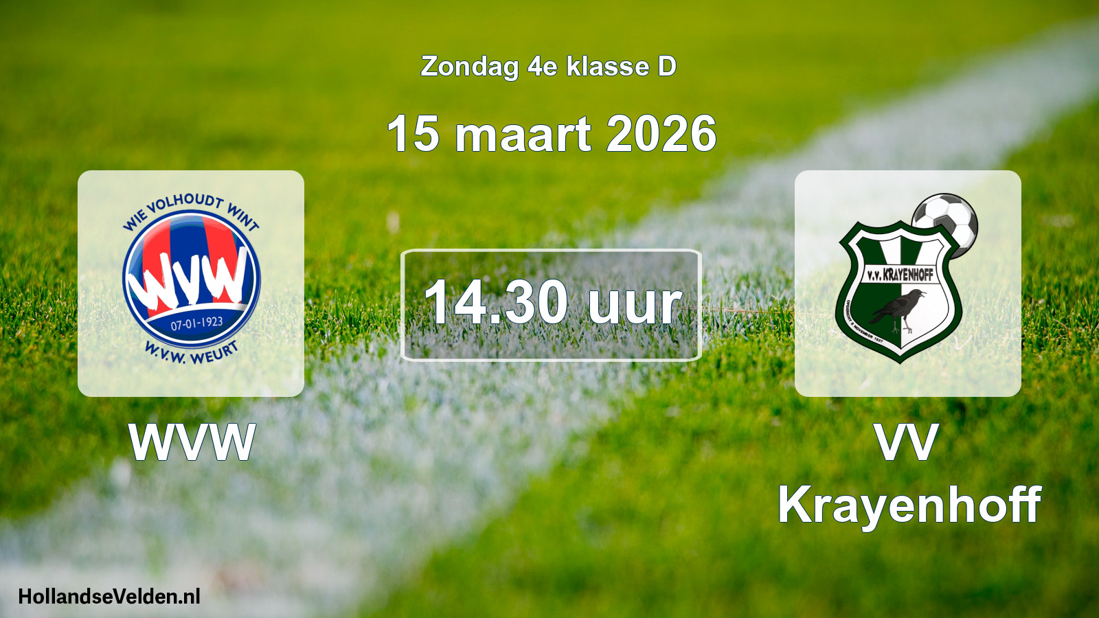 Scheduled Match: WVW - VV Krayenhoff (15 March 2026)