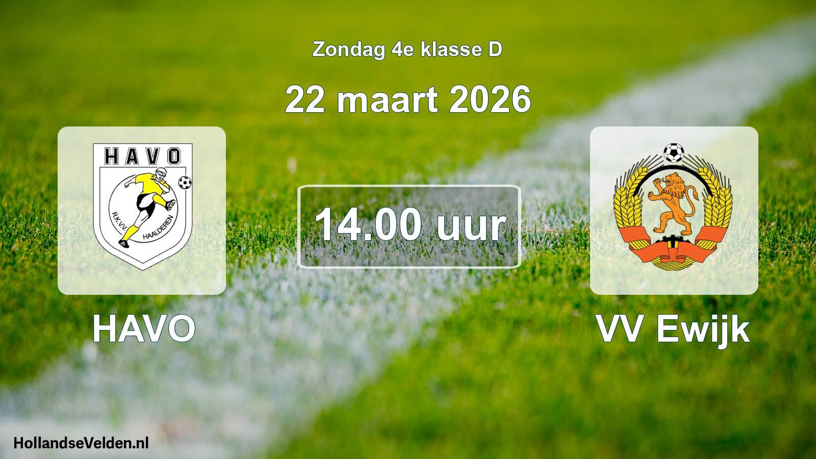 Scheduled Match: HAVO - VV Ewijk (22 March 2026)