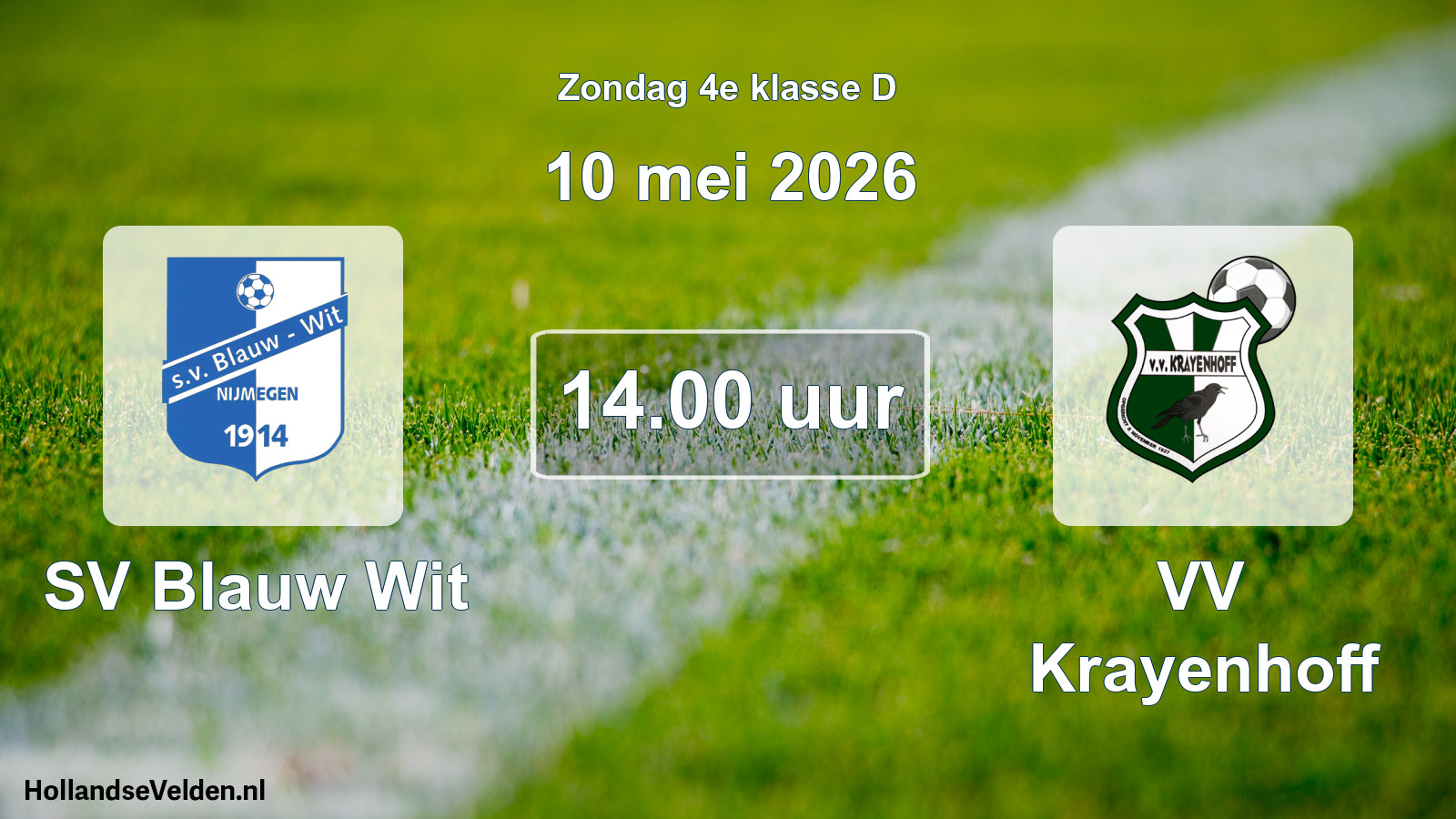 Scheduled Match: SV Blauw Wit - VV Krayenhoff (10 May 2026)