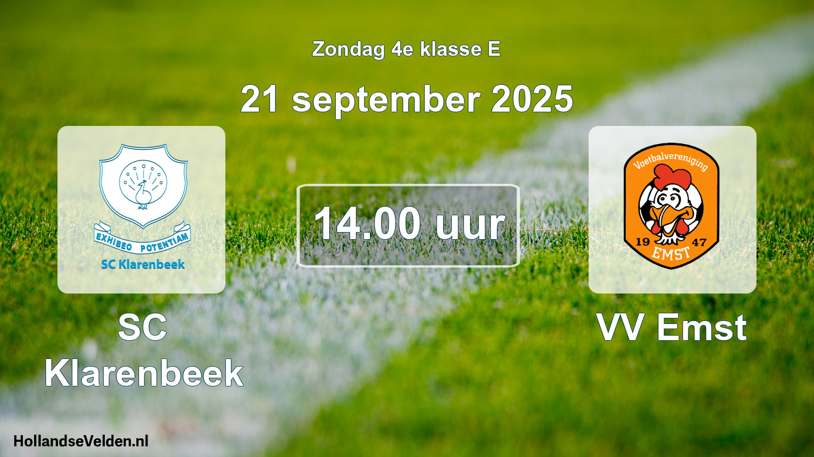 Scheduled Match: SC Klarenbeek - VV Emst (21 September 2025)