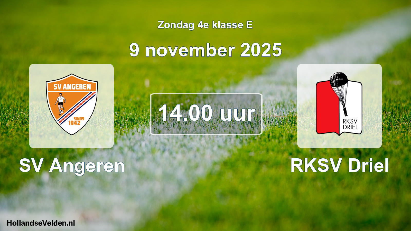 Scheduled Match: SV Angeren - RKSV Driel (9 November 2025)