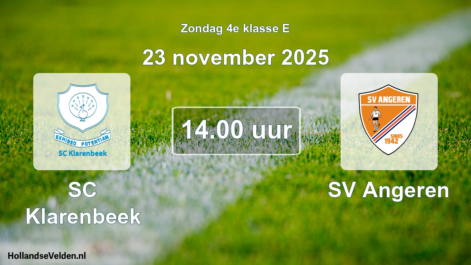 Geplande wedstrijd: SC Klarenbeek - SV Angeren (23 november 2025)