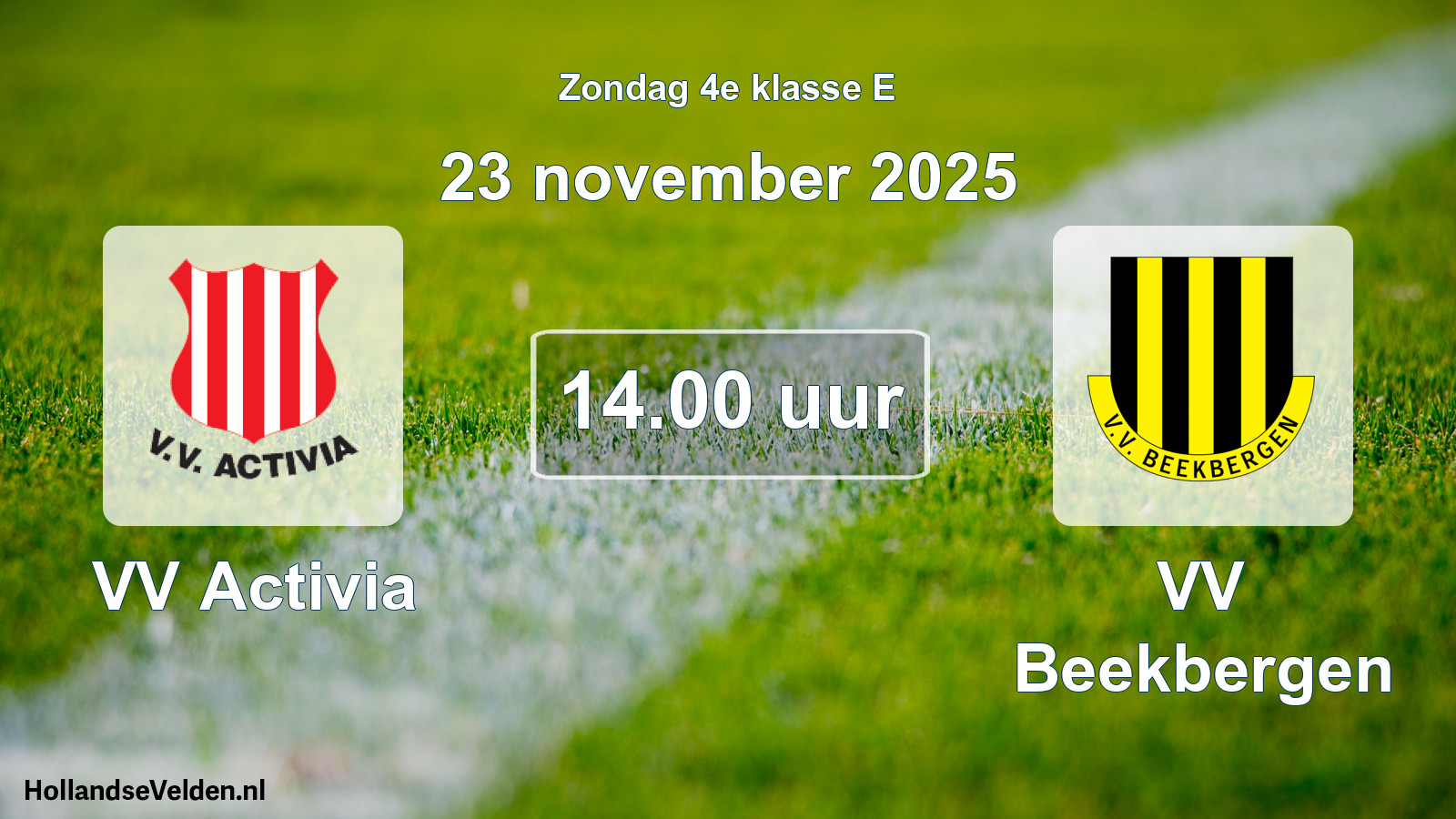 Scheduled Match: VV Activia - VV Beekbergen (23 November 2025)