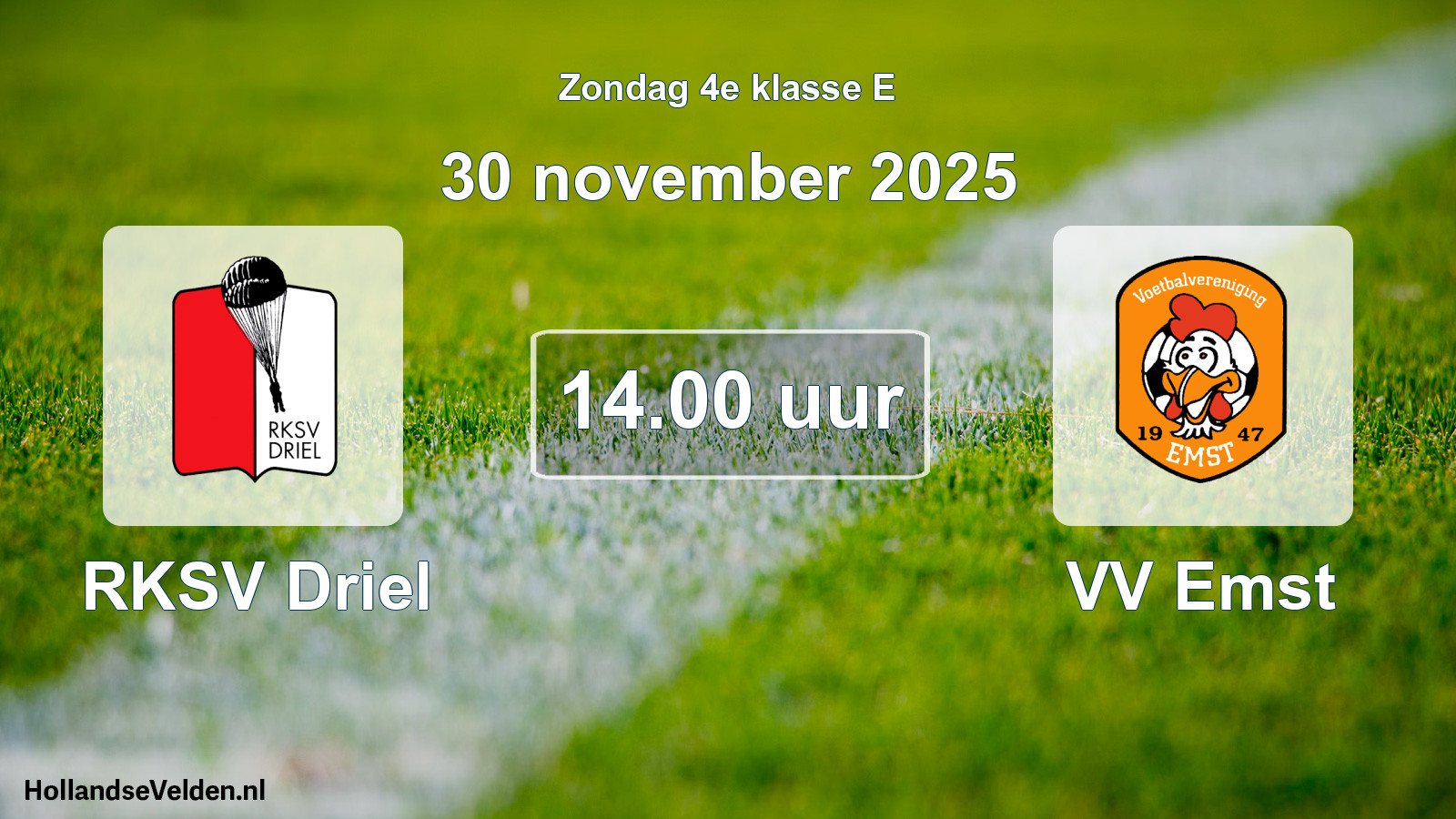 Scheduled Match: RKSV Driel - VV Emst (30 November 2025)