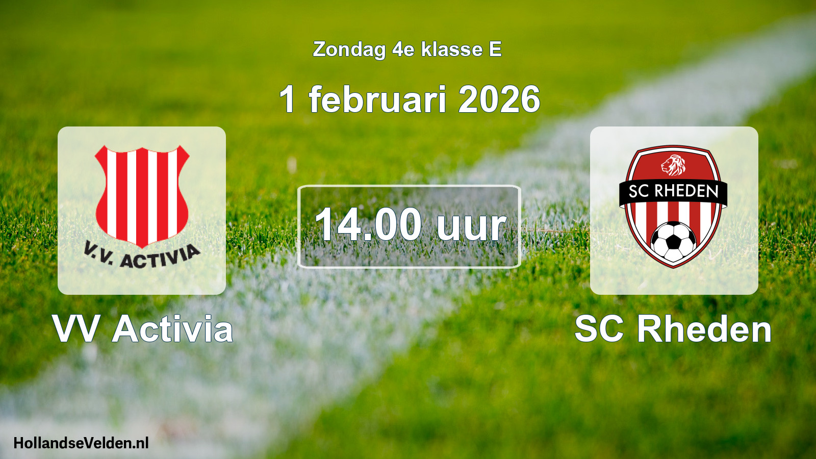 Scheduled Match: VV Activia - SC Rheden (1 February 2026)