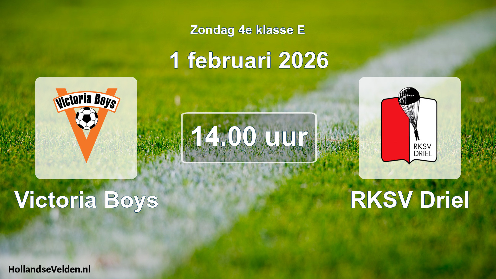 Scheduled Match: Victoria Boys - RKSV Driel (1 February 2026)