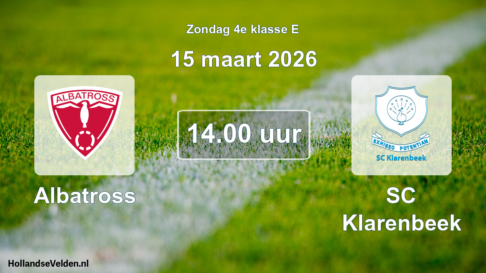 Geplande wedstrijd: Albatross - SC Klarenbeek (15 maart 2026)