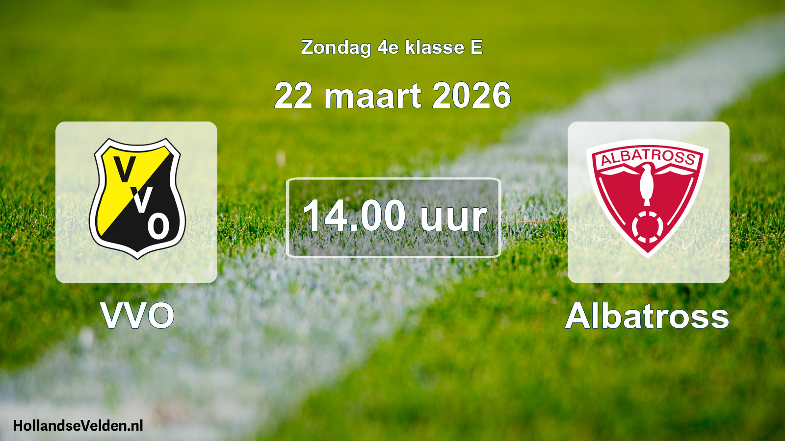 Geplande wedstrijd: VVO - Albatross (22 maart 2026)